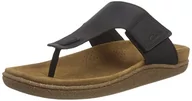 Klapki i japonki męskie - Clarks Męskie klapki japonki pilota, czarna skóra, 10 UK - miniaturka - grafika 1