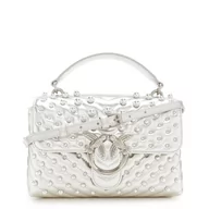 Torebki damskie - Pinko Love Lady Puff Mini CL Metal Sheep Frędzle + szpilki + cyrkonie, torebka damska, ZZFO_Srebrny-Old Silver, Zzfo_srebrny-stary srebrny - miniaturka - grafika 1