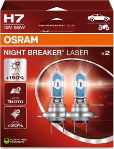 Osram OSRAM Automobilinės lemputės NIGHT BREAKER LASER +150% H7 55W 12V PX26D 2vnt - Żarówki samochodowe - miniaturka - grafika 1