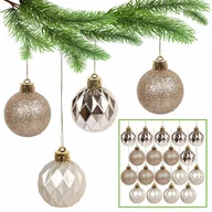 Bombki - Złote bombki choinkowe, zestaw bombek, ozdoby choinkowe 4cm, 18 szt. 1 paczka - miniaturka - grafika 1