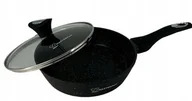 Patelnie - Patelnia Do Smażenia Granitowa Głęboka 22 Cm Z Pokrywką Nieprzywierająca Na Indukcję Gaz - miniaturka - grafika 1