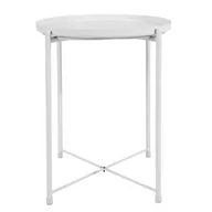 Ławy i stoliki kawowe - Stolik okrągły metalowy w stylu Loft - biały - miniaturka - grafika 1