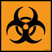 Systemy ekspozycyjne i znaki informacyjne - LA007 SUBSTANCJA STWARZAJĄCA ZAGROŻENIE BIOLOGICZNE, FN - FOLIA SAMOPRZYLEPNA; (150X150MM) - miniaturka - grafika 1