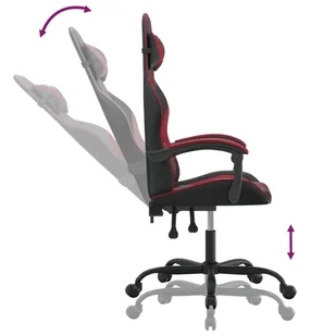 Lumarko Fotel gamingowy, czarno-bordowy, sztuczna skóra - Fotele gamingowe - miniaturka - grafika 7