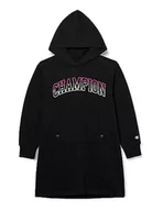 Sukienki - Champion Legacy Color Punch G-Hooded Casual Sukienka z kapturem dla dziewczynek i dziewczynek, Czarny, 7-8 lat - miniaturka - grafika 1