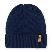 Czapki damskie - Męska czapka o grubym splocie granatowa - miniaturka - grafika 1