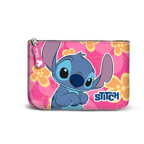 Disney Lilo and Stitch urocza mała kwadratowa portmonetka, różowa, 13 x 10 cm, Różowy Lilo i Stitch, Jeden rozmiar, Mała kwadratowa portmonetka na monety