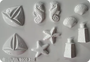 Formy do odlewów z gipsu, Motywy morskie 3D, 5 elementów - Akcesoria rzeźbiarskie - miniaturka - grafika 1