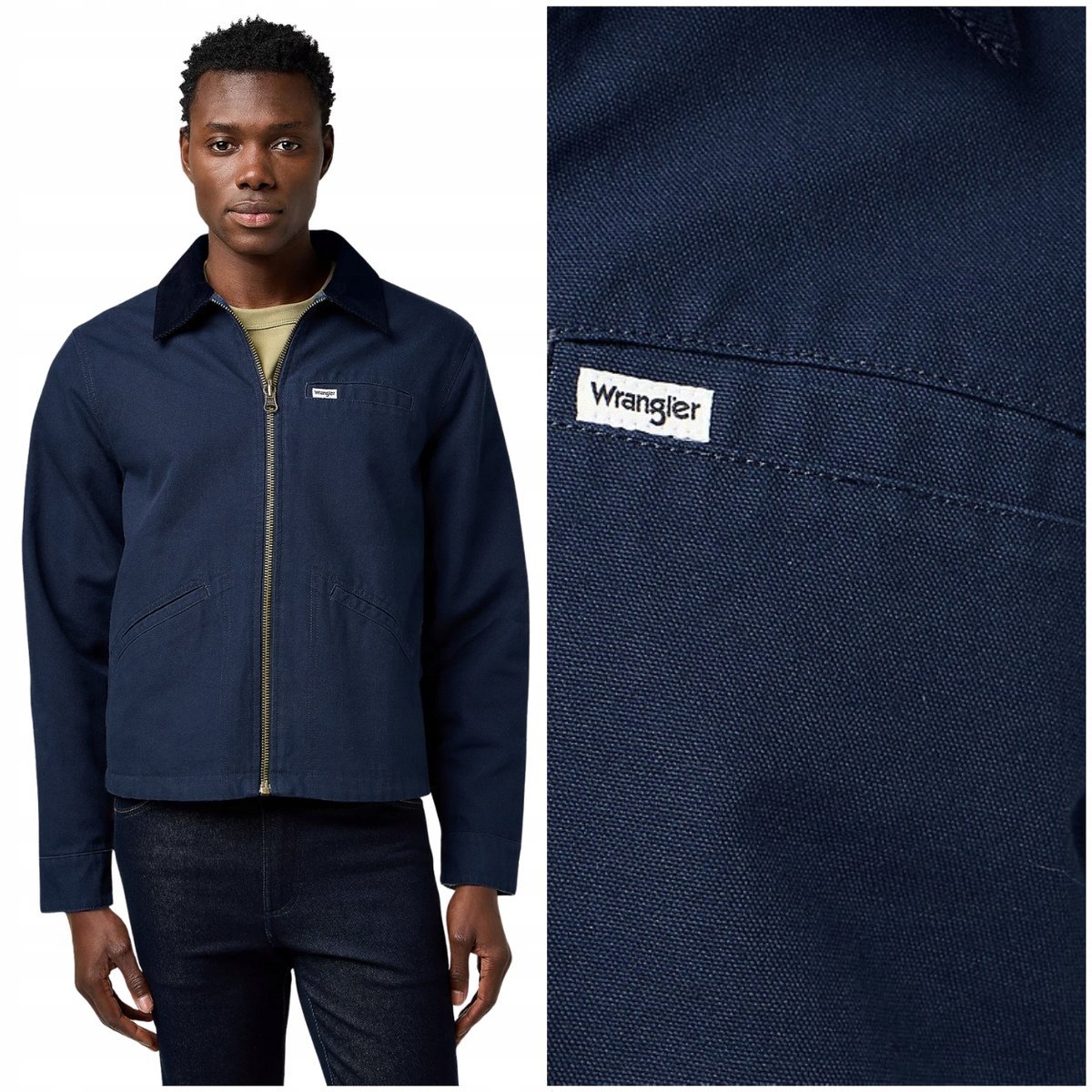 Wrangler UTILITY JACKET Navy dwustronna kurtka męska bawełniana katana M