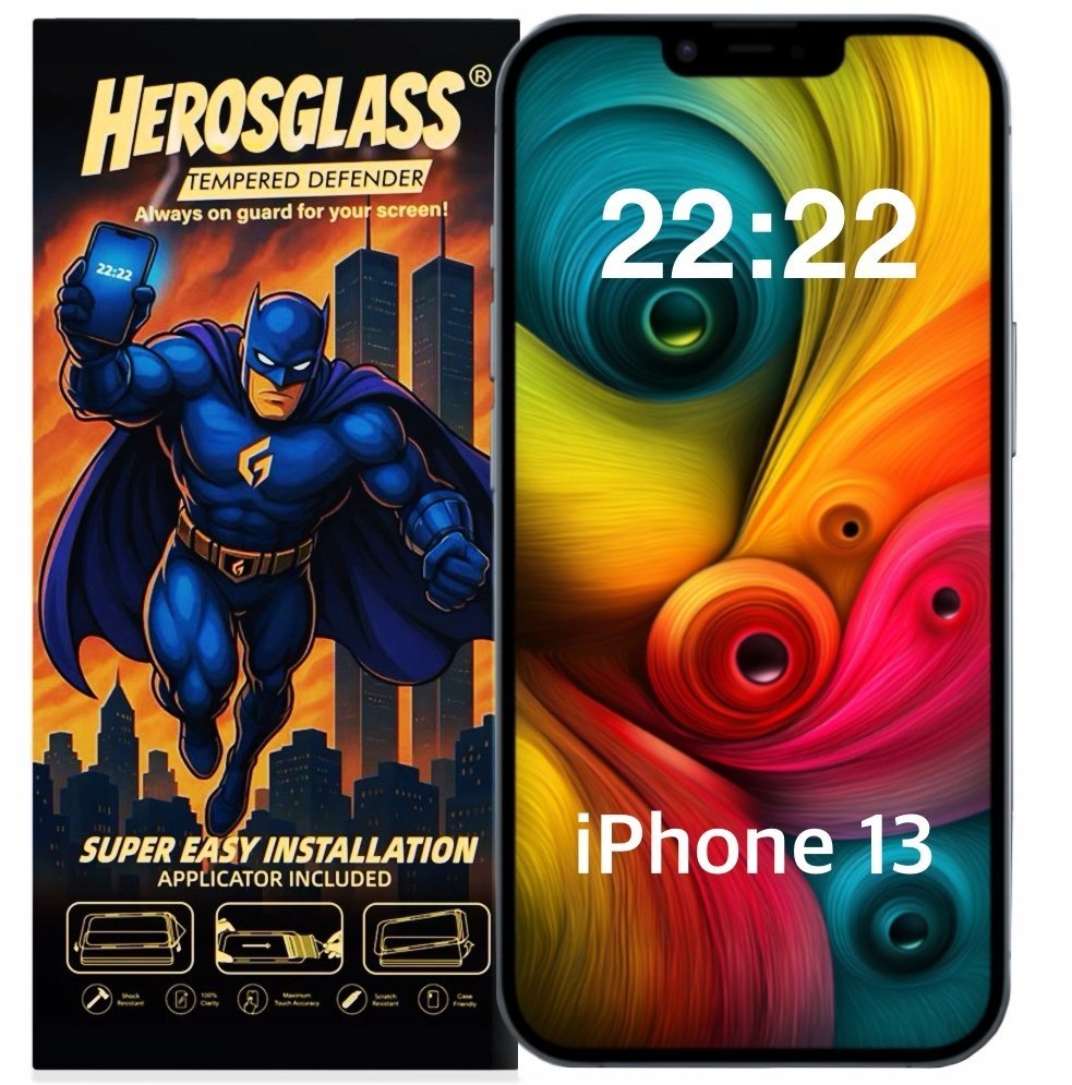 Szkło hartowane z APLIKATOREM 9H do Apple iPhone 13 PROSTY MONTAŻ