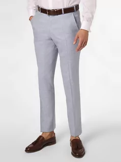 Garnitury - Wilvorst - Męskie spodnie od garnituru modułowego z domieszką lnu i jedwabiu, niebieski - grafika 1