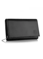 Portfele - Betlewski, portfel damski BPD-DZ-18, skórzany, czarny - miniaturka - grafika 1
