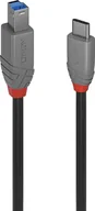 Kable USB - Kabel USB Lindy USB-C - USB-B 1 m Czarny (36666) - miniaturka - grafika 1