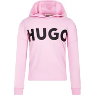 Bluzy dla dziewczynek - HUGO KIDS Bluza | Regular Fit - miniaturka - grafika 1