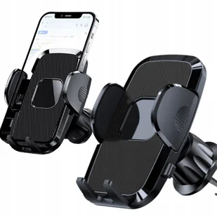 UCHWYT NA TELEFON SAMOCHODOWY NA KRATKI NAWIEWU REGULOWANY CZARNY 360° - Uchwyty samochodowe do telefonów - miniaturka - grafika 1