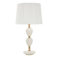 Noże stołowe - Biała lampa stołowa z tekstylnym kloszem (wysokość 57 cm) Torre – Mauro Ferretti - miniaturka - grafika 1