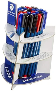 Staedtler Noris Triplus Ball 437 MA30 długopis o średniej szerokości opakowanie z 30 długopisami w kolorze czerwonym, niebieskim i czarnym. - Długopisy - miniaturka - grafika 1