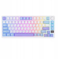 Klawiatury - Royal Kludge RK M75 - US išdėstymas - Sidabrinis Switches - Taro Milk Balta Belaidė Žaidimų Klaviatūra - miniaturka - grafika 1