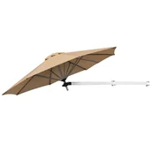 Parasole ogrodowe - Parasol przeciwsłoneczny na ścianę, wychylny, z regulowanym drążkiem aluminiowym, montowany na ścianie, na balkon, podwórze, Ø 247 cm (beżowy) - miniaturka - grafika 1