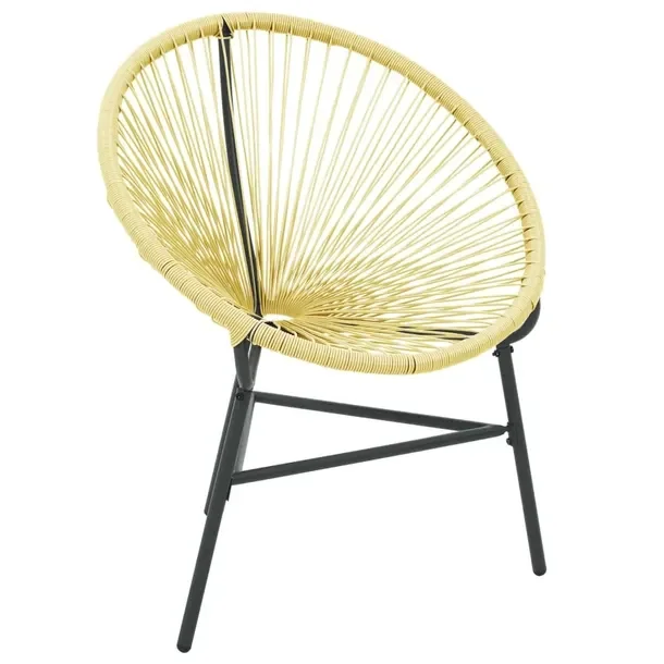 Krzesło ogrodowe Acapulco beżowe, 69 x 66 x 87 cm, rattan PE, stal malowa