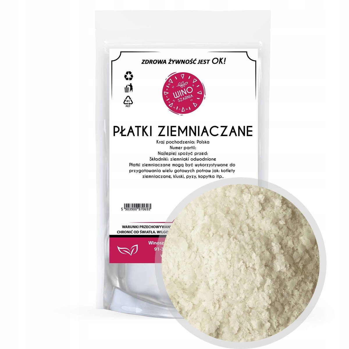 PŁATKI ZIEMNIACZANE 1kg Puree ziemniak 100% Naturalne