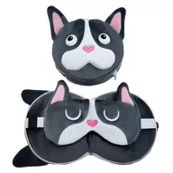 Akcesoria do fotelików - Pluszowa poduszka podróżna BULDOG        z maseczką - miniaturka - grafika 1