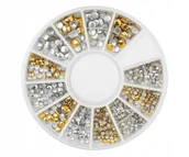 Ozdoby do paznokci - Cyrkonie złoto-srebrne #34 - miniaturka - grafika 1