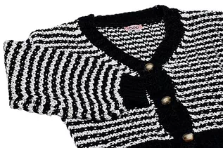 Swetry damskie - piano Damski kardigan czarny wełniany XS/S, czarny wełniany biały, XS - grafika 1