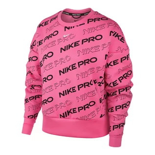 Bluzy damskie - Nike Damska bluza z dzianiny Pro - Różowy - grafika 1