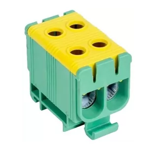 Złączka Szynowa Podwójna 50mm 4 Otw Żółto-zielona - Bezpieczniki elektryczne - miniaturka - grafika 1