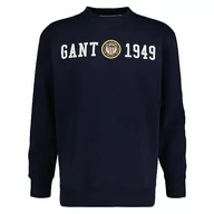 Bluzy męskie - GANT Crest C-Neck bluza męska, niebieski (Evening Blue), XL - miniaturka - grafika 1
