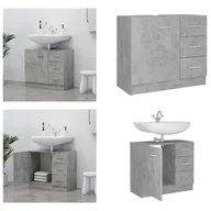 Szafki łazienkowe - vidaXL Szafka podumywalkowa betonowa szara 63x30x54 cm materiał drewnopochodny - Szafka łazienkowa - Szafki łazienkowe - Szafka - Szafki - miniaturka - grafika 1
