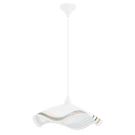 Lampy sufitowe - Lampa wisząca Flores biało-beżowa-czarna 1xE27x15W do kuchni wym: 90 x 41 x 47 cm tworzywo sztuczne Alfa - miniaturka - grafika 1