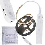 Taśmy LED - Taśma LED na baterie USB czujnik ruchu 1M ciepły biały - miniaturka - grafika 1