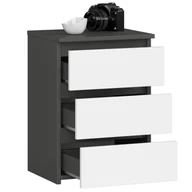 Komody - KOMODA CL3/40 GRAFIT SZARY / BIAŁA - miniaturka - grafika 1