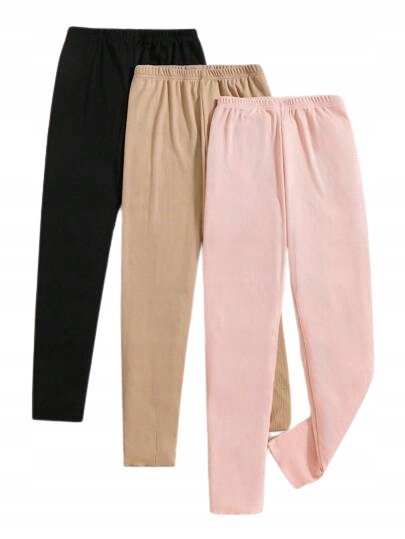 SHEIN LEGGINSY DZIECIĘCE GŁADKIE 2 PACK BEŻOWY I RÓŻOWY 134-140 1JA