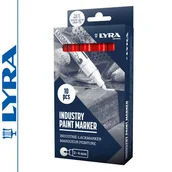 Markery permanentne - Zestaw 10 szt. - Marker permanentny INDUSTRY - czerwony LYRA - miniaturka - grafika 1