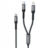 Kable komputerowe i do monitorów - Swissten Textile 2in1 USB-C / Lighting Cable 100W 1.5m - miniaturka - grafika 1