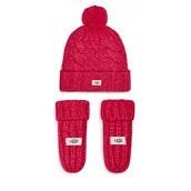 Czapki dla dzieci - Zestaw Czapka i Rękawiczki Ugg K Infant Knit Set 22726 Różowy - miniaturka - grafika 1