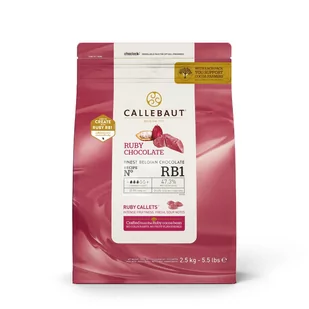 Callebaut czekolada rubinowa różowa ruby RB1 47,5% 2,5 kg - Dodatki do ciast w proszku - miniaturka - grafika 1