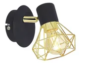 Lampy pozostałe - Candellux Lighting lampa ścienna VERVE 91-62598 czarno-złota reflektorek z drucianym kloszem loft nad lustro 91-62598 - miniaturka - grafika 1
