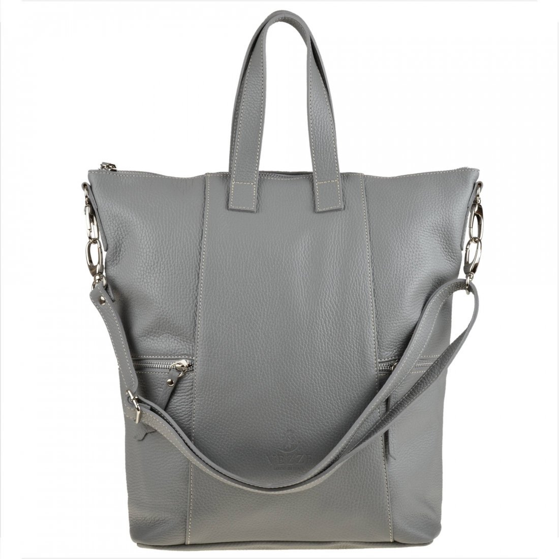 Plecak skórzany z funkcją torebki w kolorze popielatym VEZZE