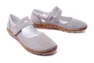 Półbuty damskie - RIEKER 44885-40 grey, półbuty letnie damskie - Rieker - miniaturka - grafika 1