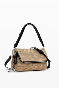 Desigual, BAG_HALF LOGO RAFFIA_VE Women's, biała - Torebki damskie - miniaturka - grafika 1