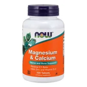 Witaminy i minerały - Now Foods NOW Magnesium&Calcium 100tabs - miniaturka - grafika 1