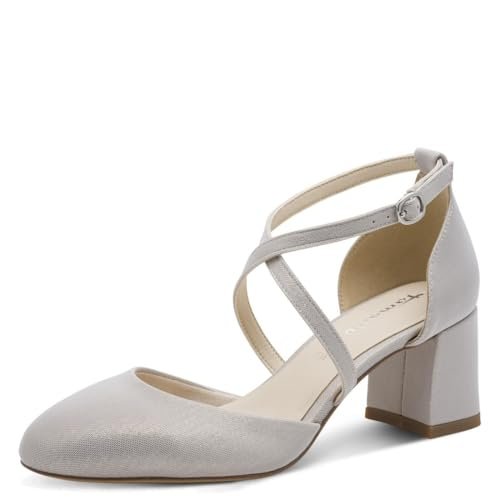 Tamaris Damskie czółenka z paskiem 1-22438-46 czółenka, Platinum Glam, 41 EU