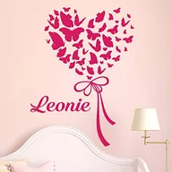 Naklejki na ścianę - Naklejka z imieniem | naklejka z napisem w języku niemieckim | dekoracja ścienna do pokoju dziecięcego | 2 arkusze 40 x 30 cm i 50 x 30 cm | fuksja - miniaturka - grafika 1