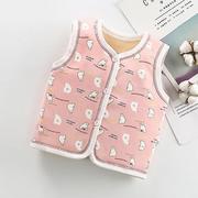 Bluzki dla niemowląt - Slowmoose Kardigan bez rękawów, chłodna kurtka - Futrzana kamizelka tkanina zimowa Brzoskwinia 4T - miniaturka - grafika 1
