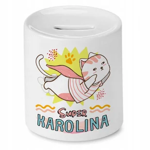 Skarbonka 330 ml Dla Karoliny Córki Dziecka z Nadrukiem ze Zdjęciem - Skarbonki - miniaturka - grafika 1