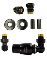 Zawory i kraniki - Zawór termostatyczny trójosiowy Master czarny mat prawy Cu All in One - miniaturka - grafika 1